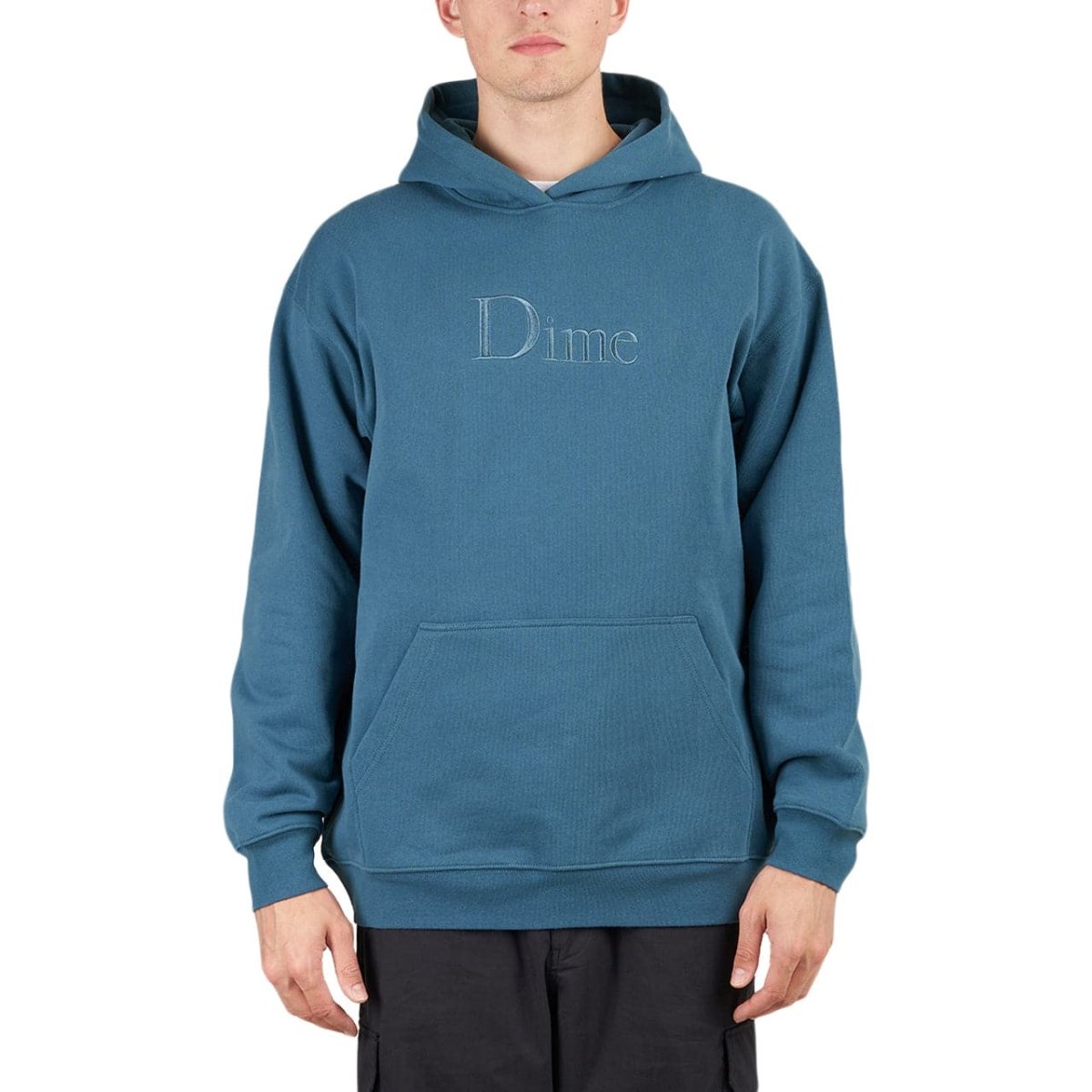 Dime Classic Embroidered Hoodie Real Teal