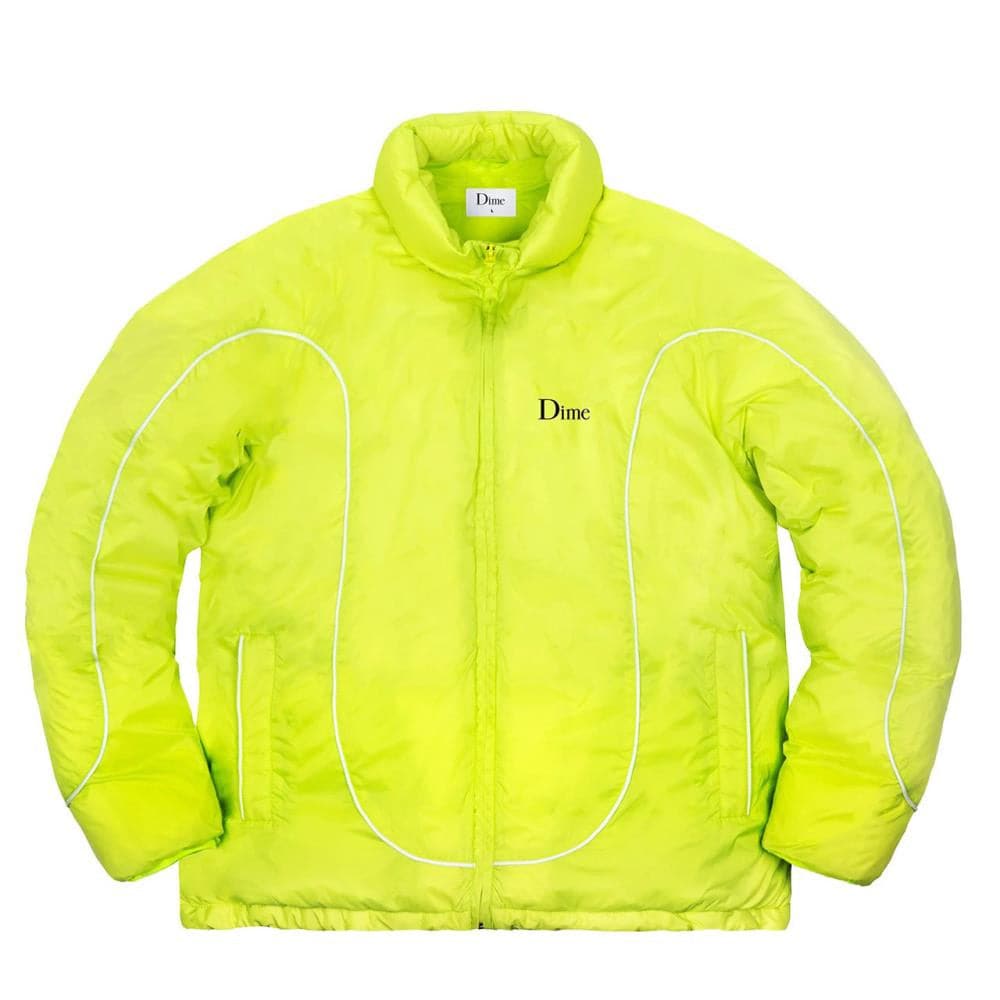 Dime Court Puffer Jacket (Neon Yellow) DIMES1995NEON