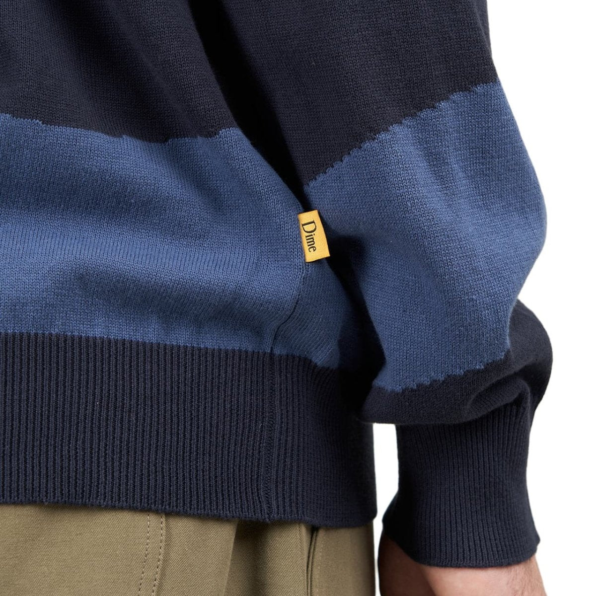 Dime Wave Striped Light Knit Sweater (Navy) - Allike Store