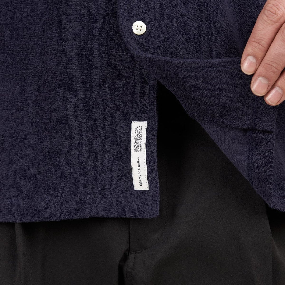 Edmmond Studios Terry Short Sleeve Shirt (Navy) - Allike Store