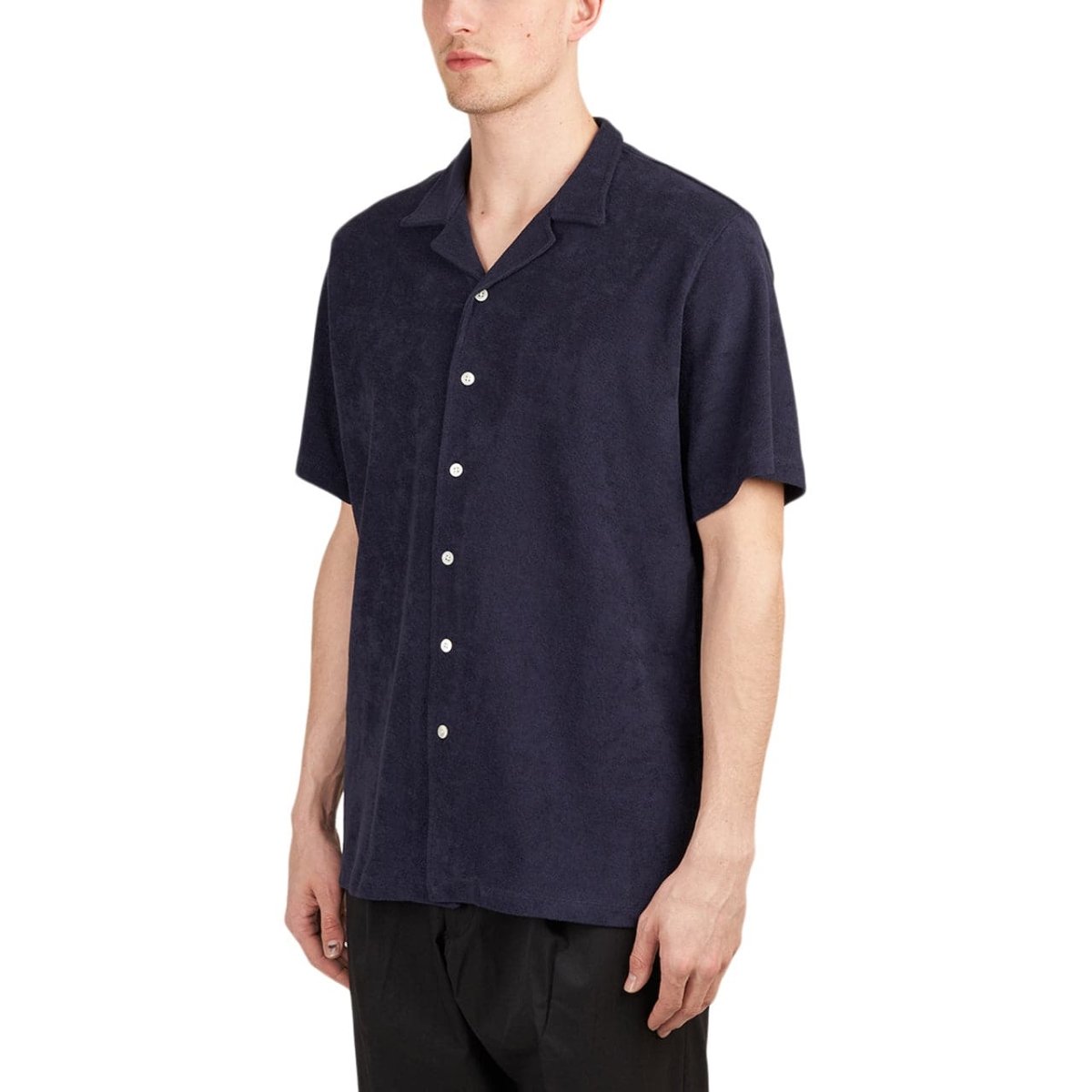 Edmmond Studios Terry Short Sleeve Shirt (Navy) - Allike Store