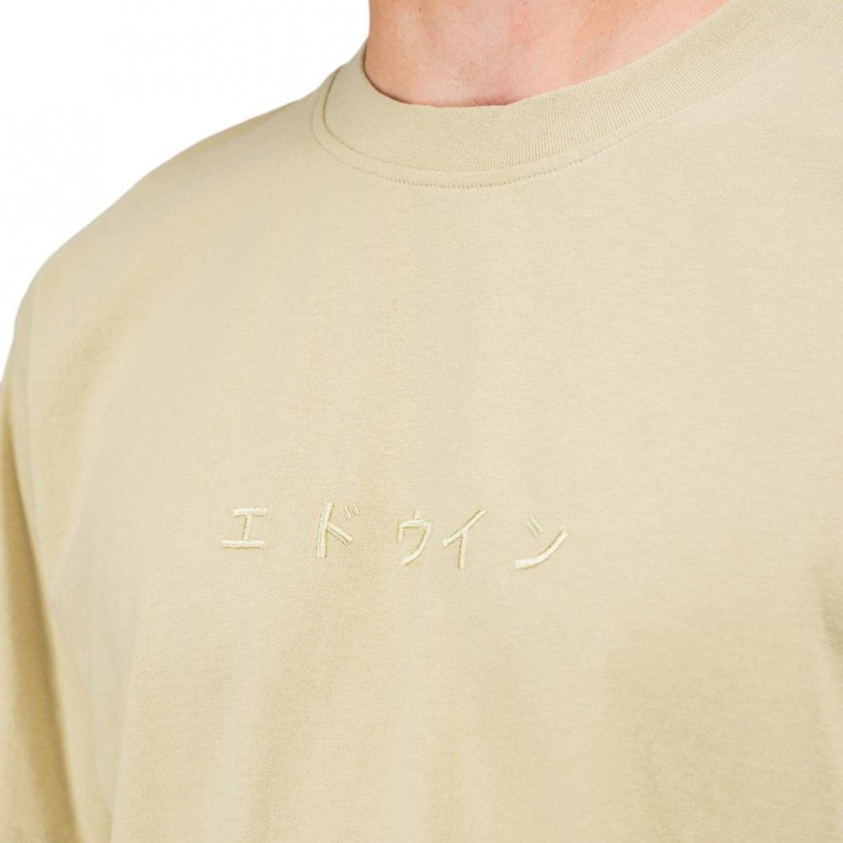 Edwin Katakana Embroidery T-Shirt (Beige) - Allike Store