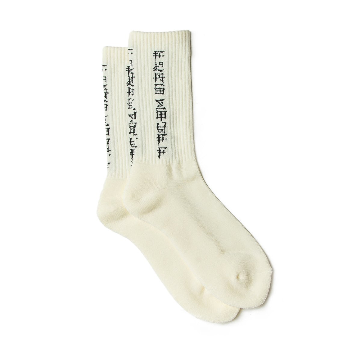Flagstuff ''Kanji Logo'' Socks (Beige) - Allike Store