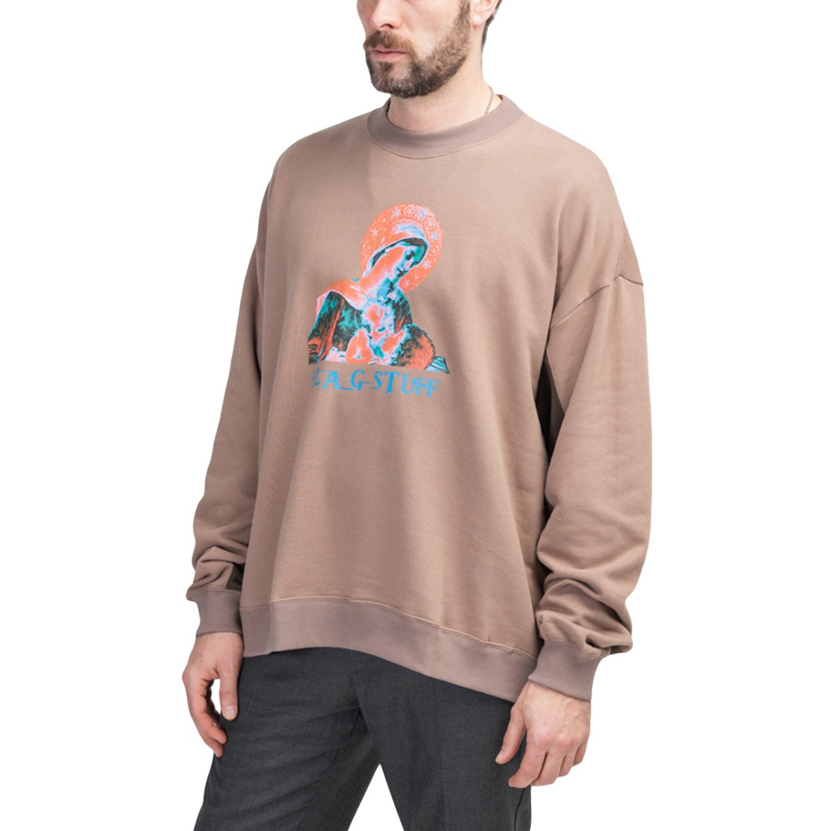 Flagstuff Line Sweatshirt (Beige) - Allike Store
