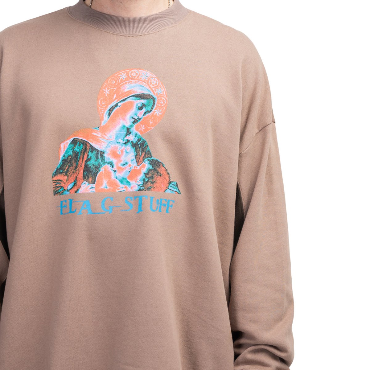 Flagstuff Line Sweatshirt (Beige)  - Allike Store