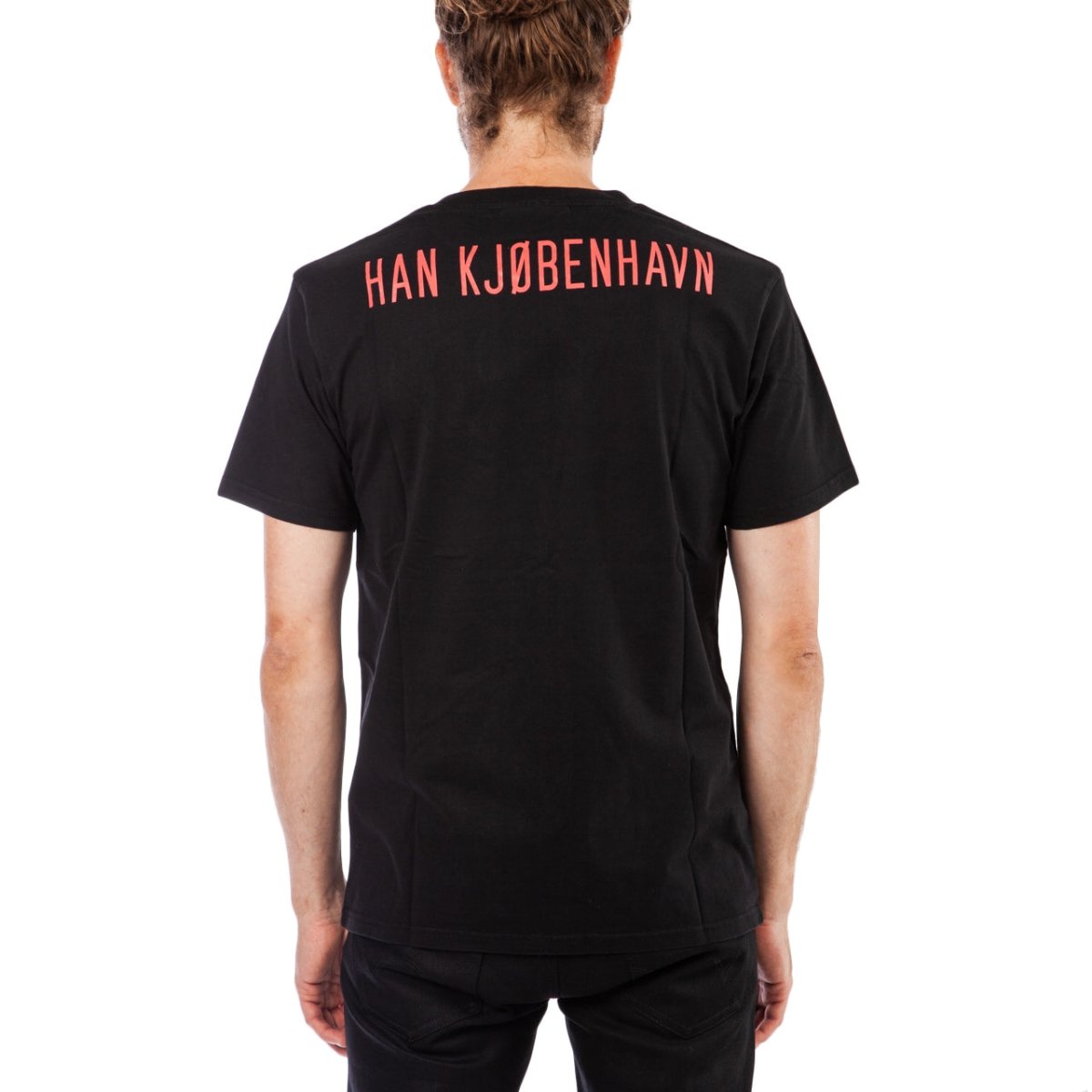 Han Kjobenhavn Casual Black Backprint Artwork T-Shirt (Schwarz) - Allike Store