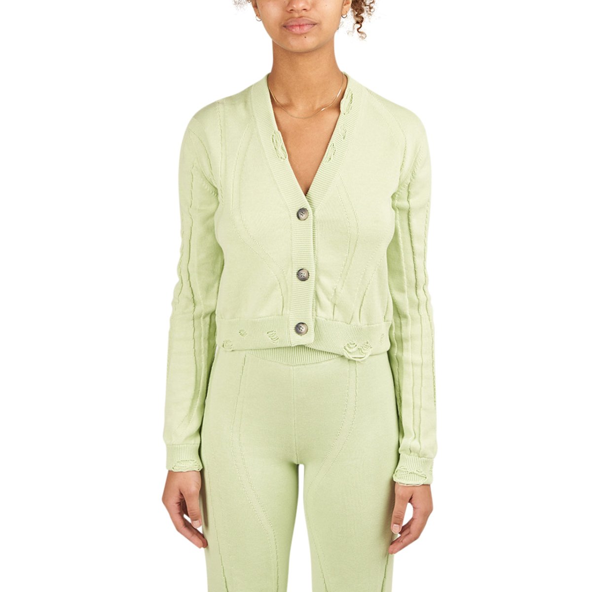 Han Kjobenhavn Cropped Cardigan (Blass Grün) - Allike Store