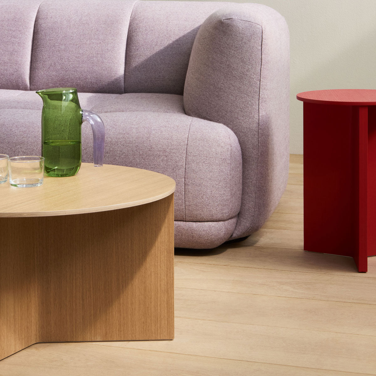 Hay Slit Table Wood Round XL (Braun) - Allike Store