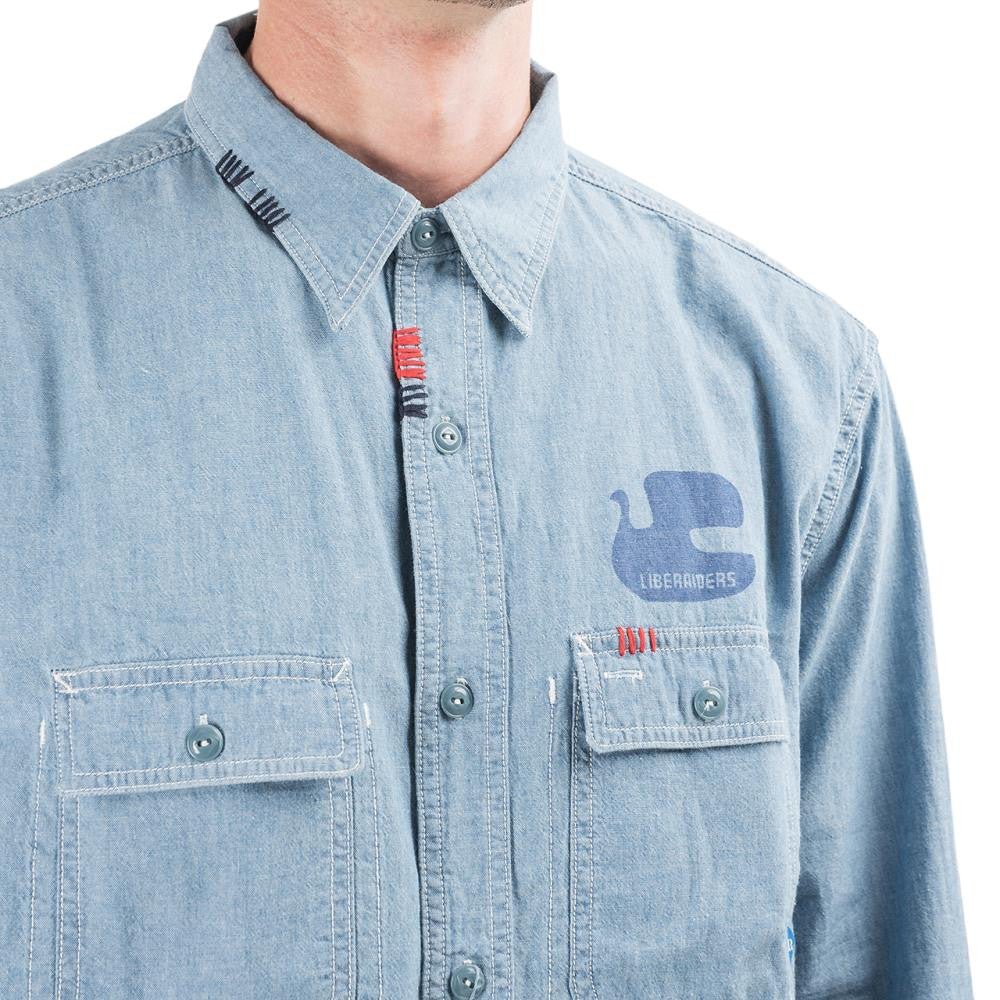 Liberaiders Peace Chambray Shirt (Hellblau) - Allike Store