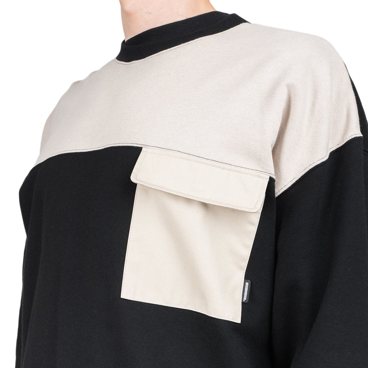Neighborhood Yoke /C-Crewneck (Schwarz / Cream) - Allike Store
