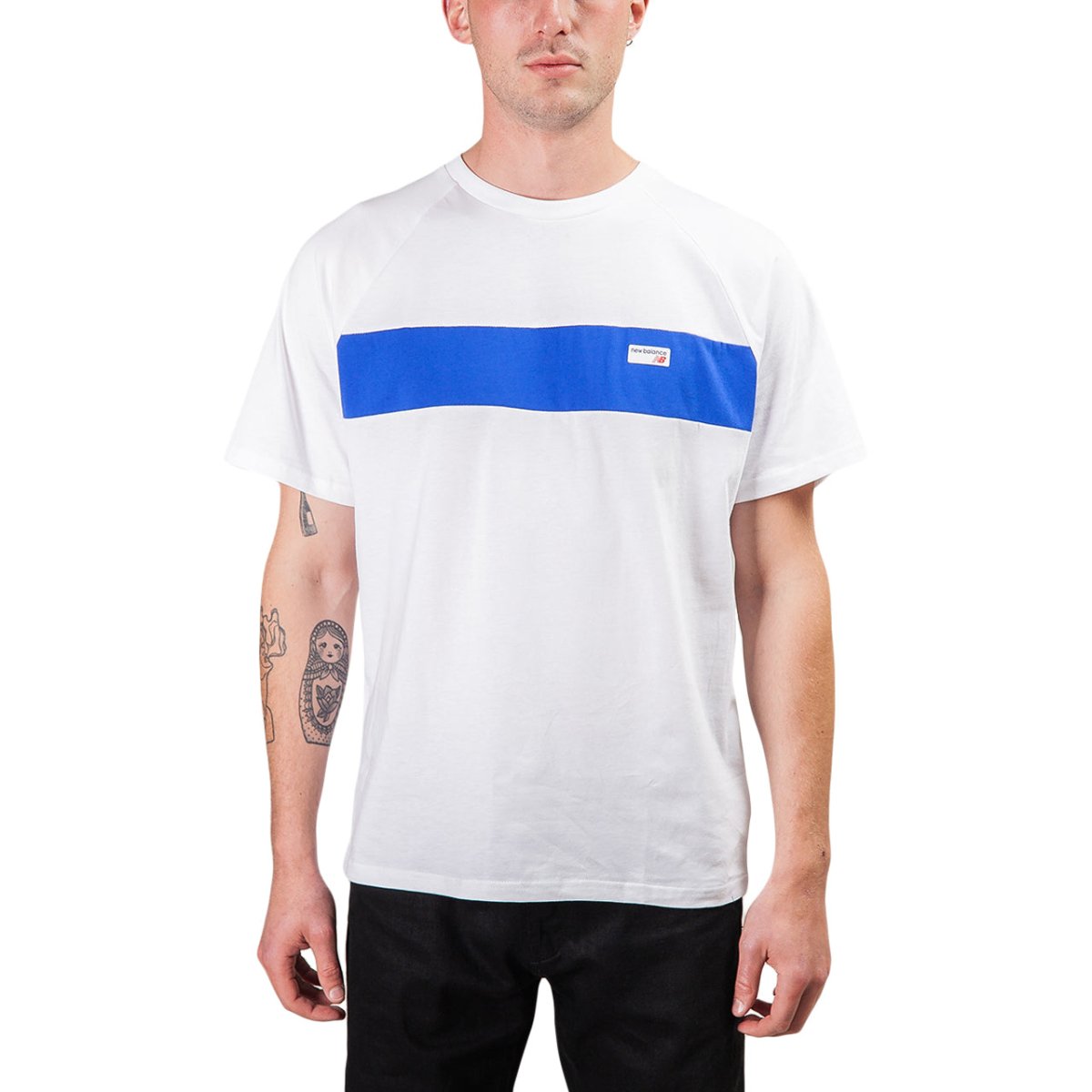 New Balance Athletics Raglan T-Shirt (Weiß / Blau) - Allike Store