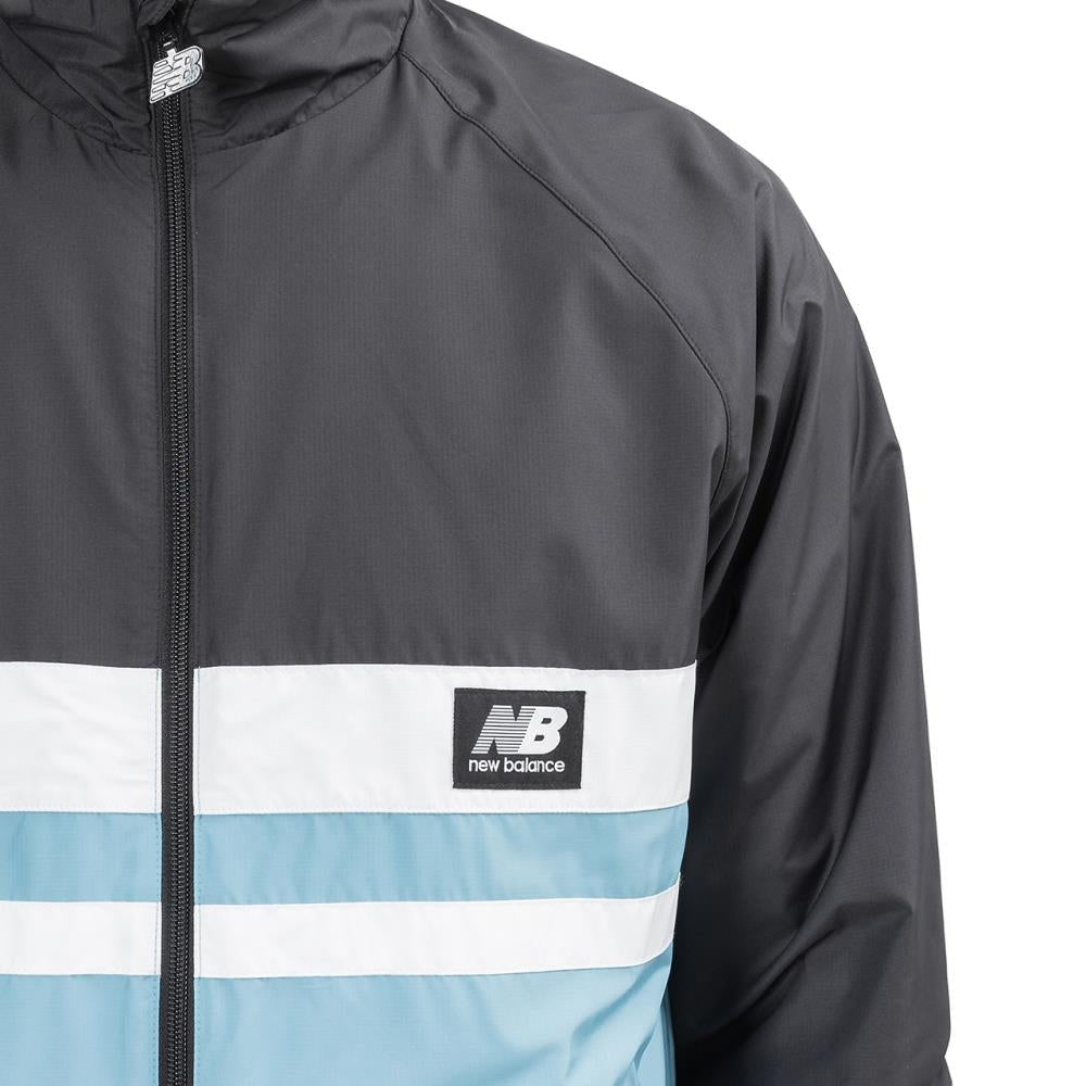 New Balance MJ01503 BK Athletics Archive Run Jacket (Schwarz / Blau)  - Allike Store