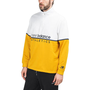 New Balance MT01506 VGL Track Sweatshirt (Weiß / Gelb) - Allike Store