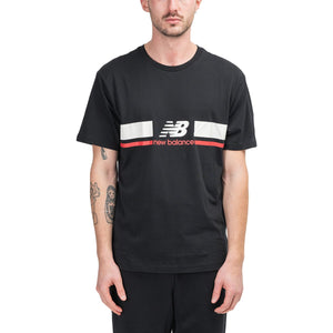 New Balance MT93550 BK Athletics Stadium T-Shirt (Schwarz / Weiss) - Allike Store