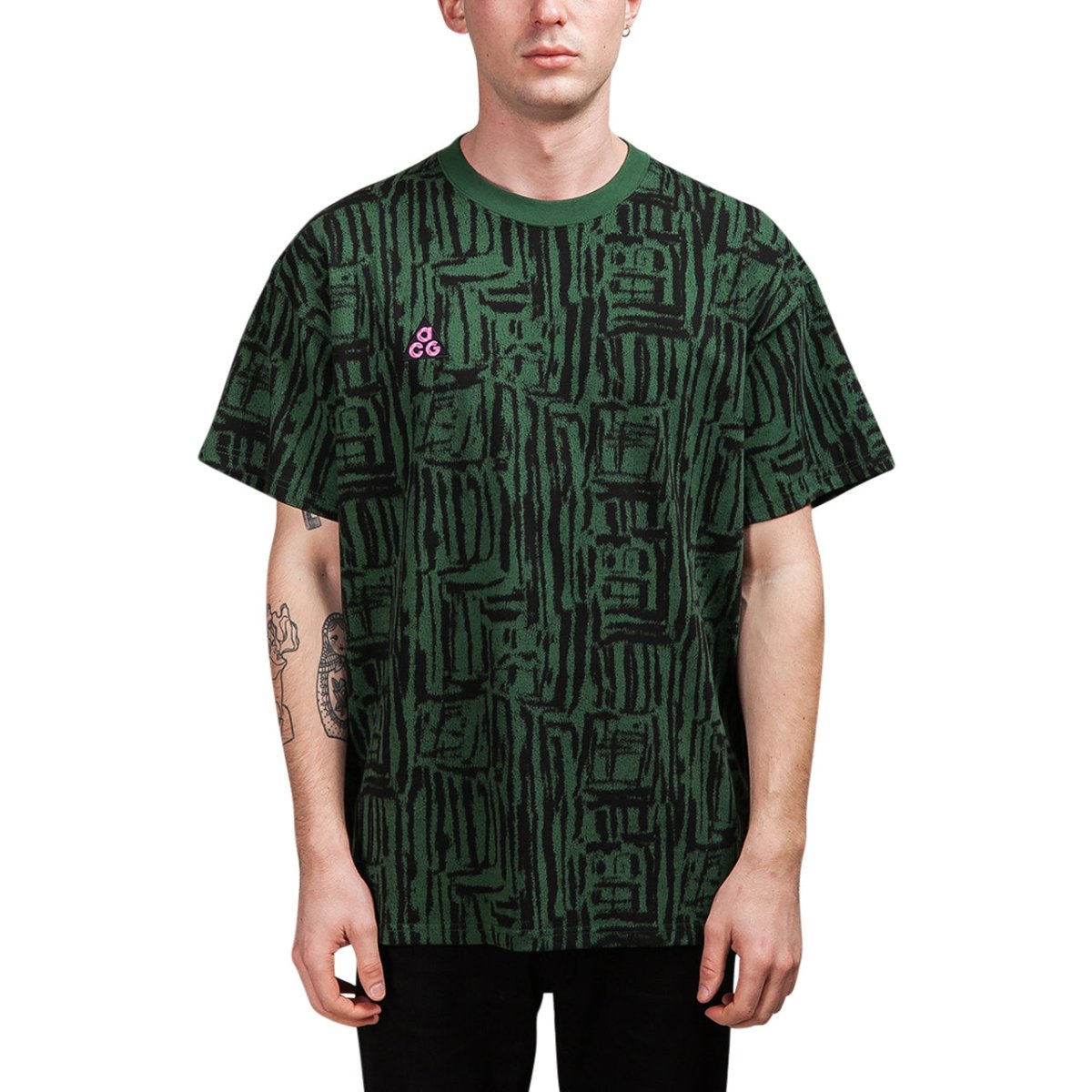 Nike ACG AOP T-Shirt (Schwarz / Grün) - Allike Store