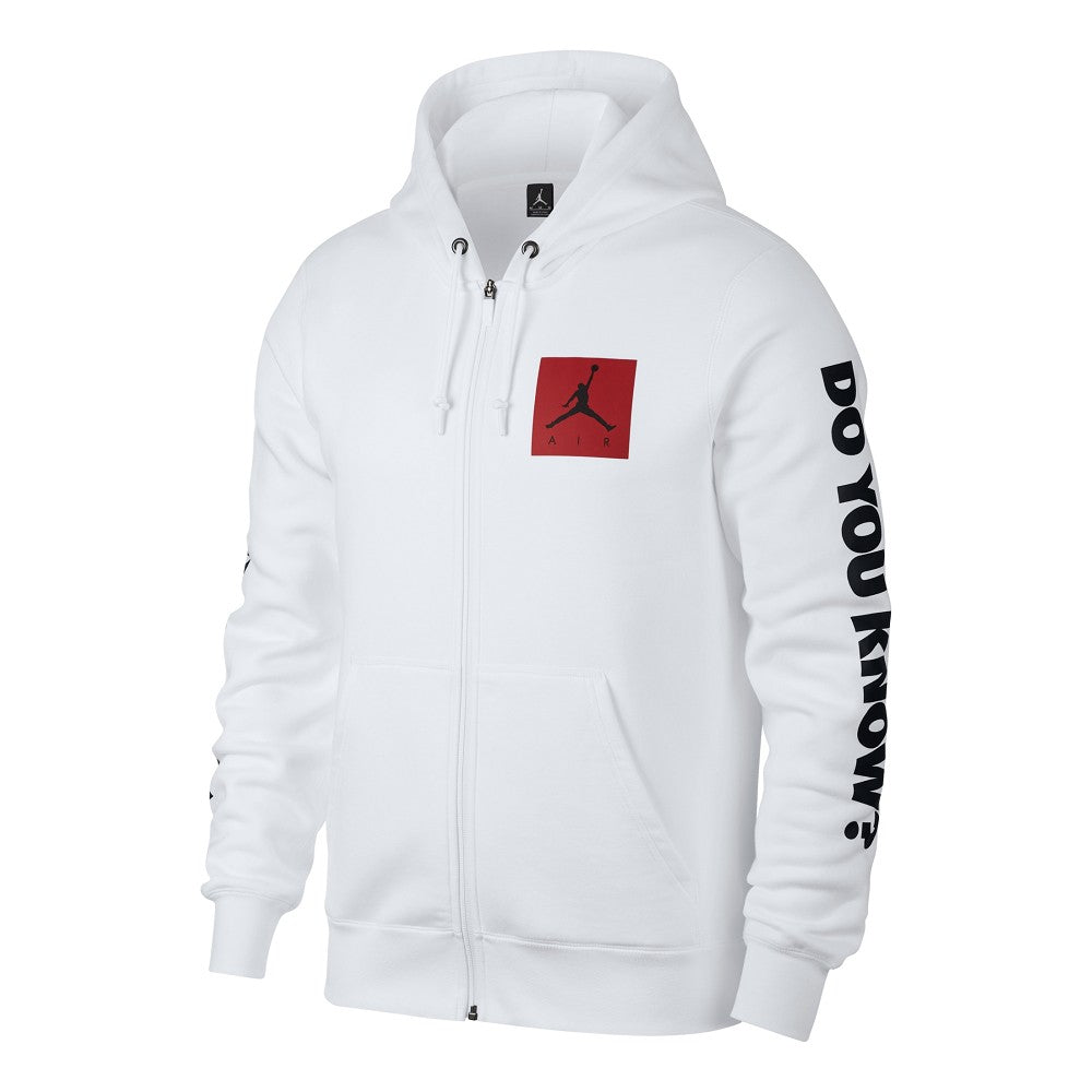 Nike Air Jordan 3 Flight Fleece Full-Zip Hoodie (Weiß / Rot / Schwarz) - Allike Store