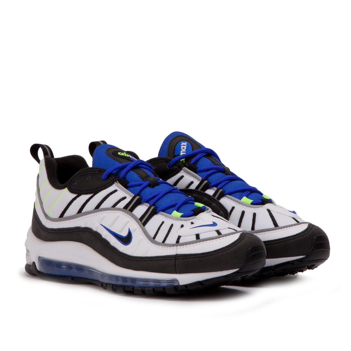 Nike Air Max 98 'Sprite' (Weiß / Schwarz / Blau / Volt)  - Allike Store
