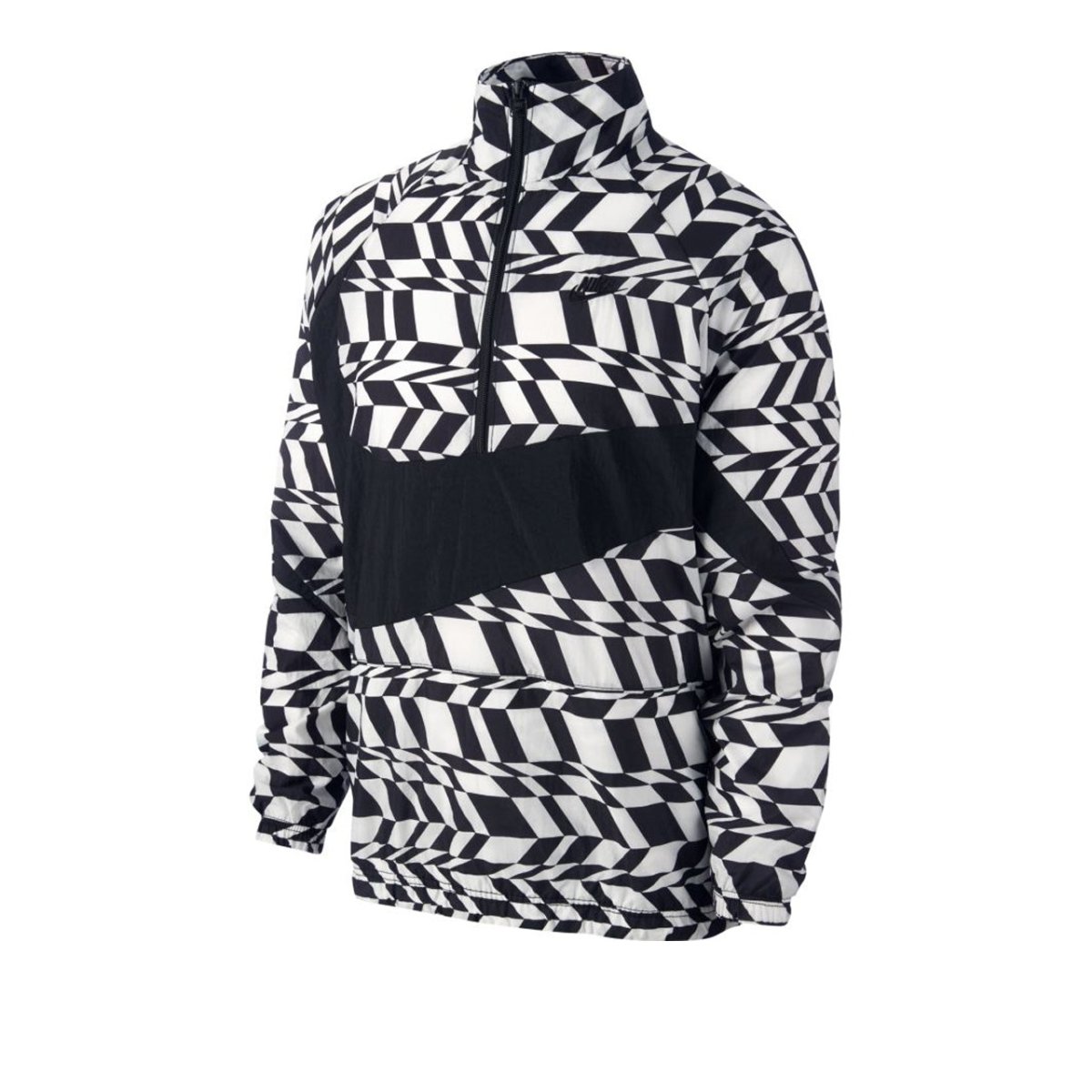 Nike AOP Swoosh Woven Halfzip Jacket (weiß / schwarz) - Allike Store