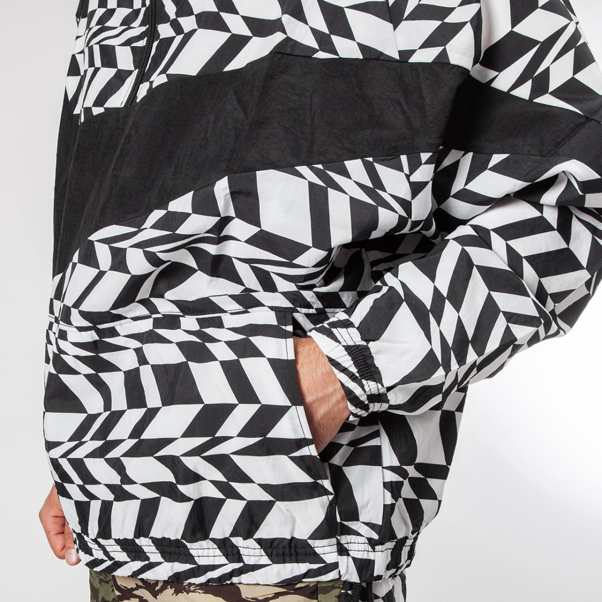 Nike AOP Swoosh Woven Halfzip Jacket (weiß / schwarz) - Allike Store
