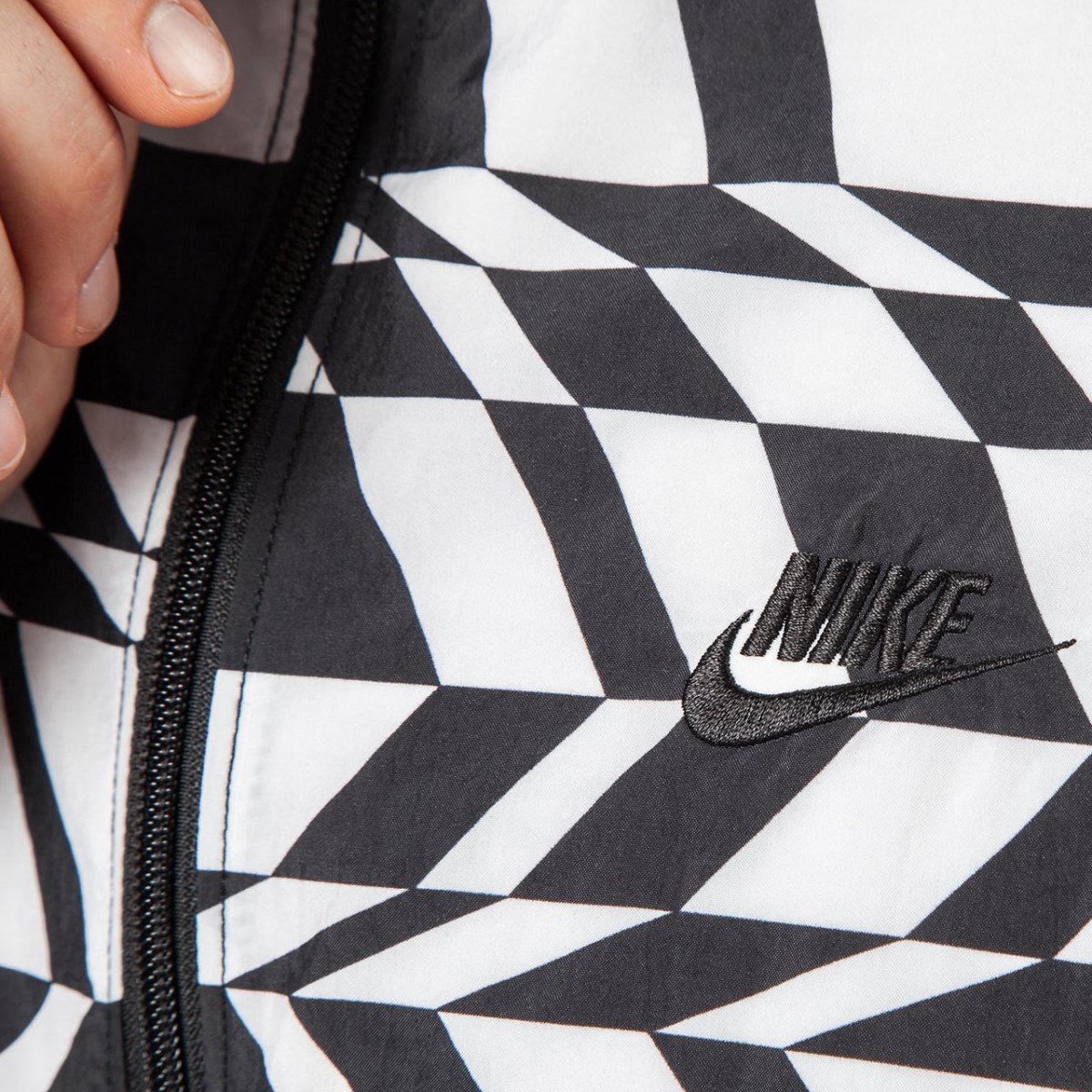 Nike AOP Swoosh Woven Halfzip Jacket (weiß / schwarz) - Allike Store