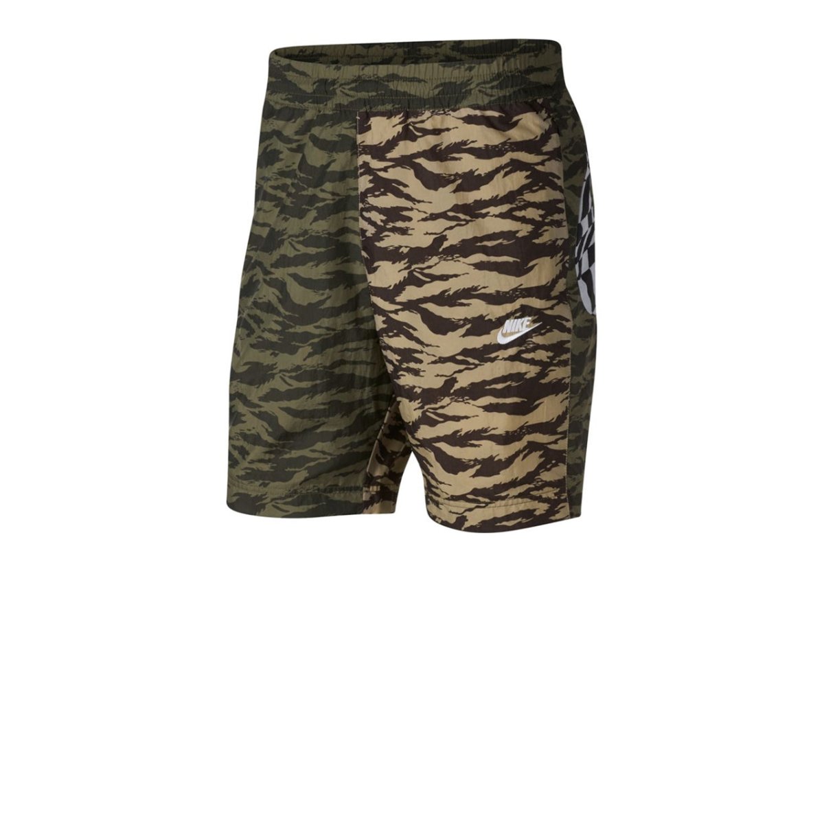 Nike NSW Printed Swoosh Woven Shorts (oliv / weiß) - Allike Store