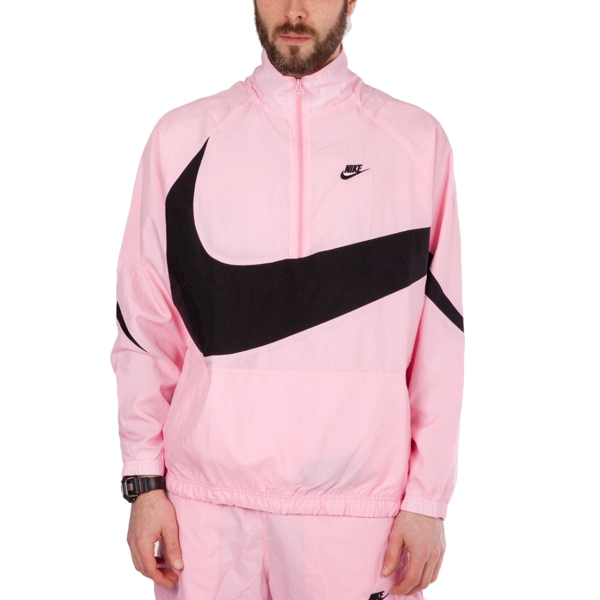 Nike NSW Swoosh Woven Halfzip Jacket (Pink / Black) - Allike Store