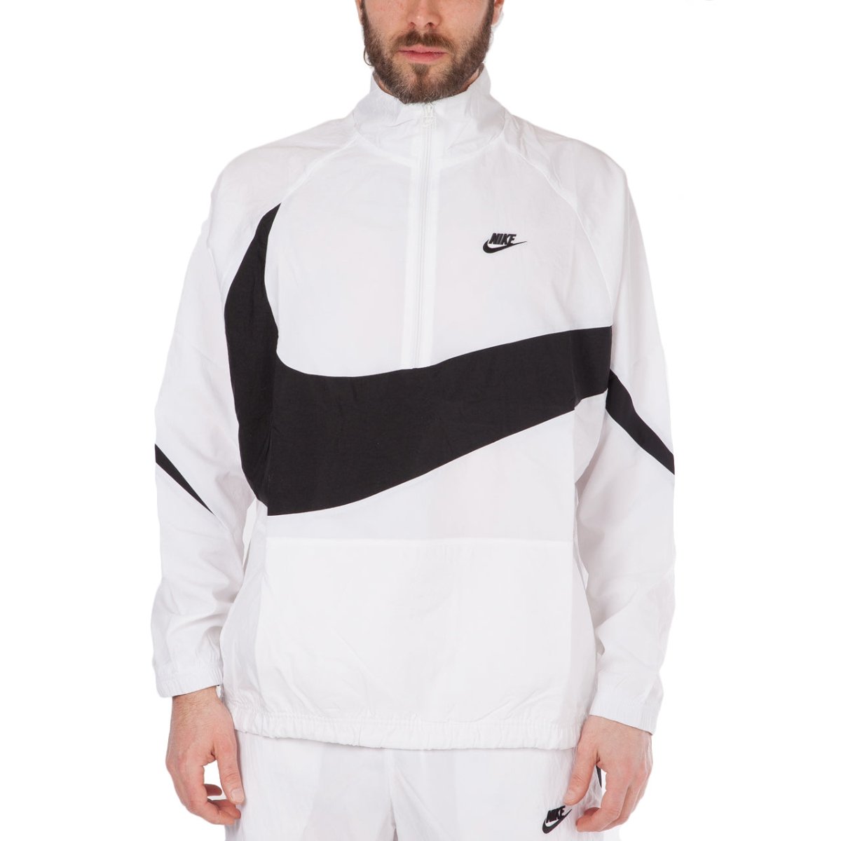 Nike NSW Swoosh Woven Halfzip Jacket (Weiß / Schwarz) - Allike Store