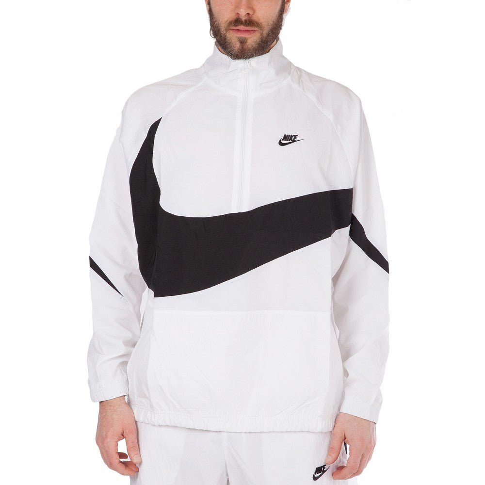 Nike NSW Swoosh Woven Halfzip Jacket (Weiß / Schwarz) - Allike Store