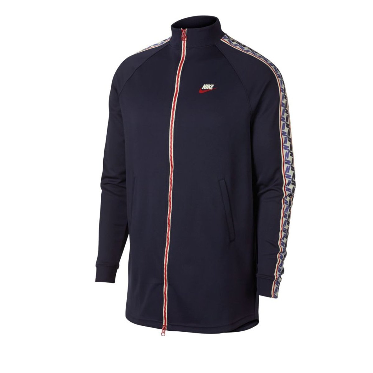 Nike NSW Taped Track Jacket Poly (Dunkelblau / Weißl)  - Allike Store