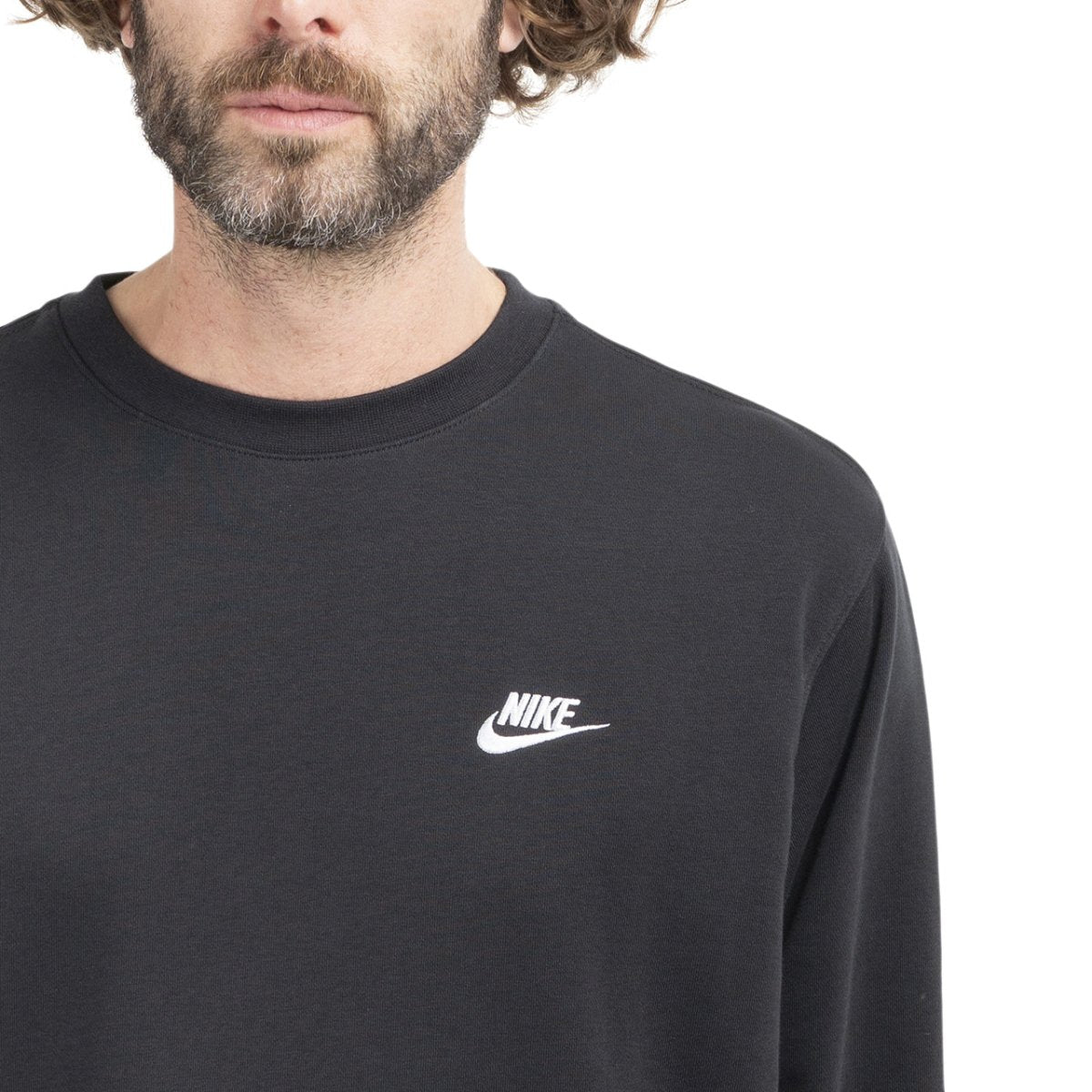 Nike Sportswear Club Men's French Terry Crew (Schwarz) - Allike Store