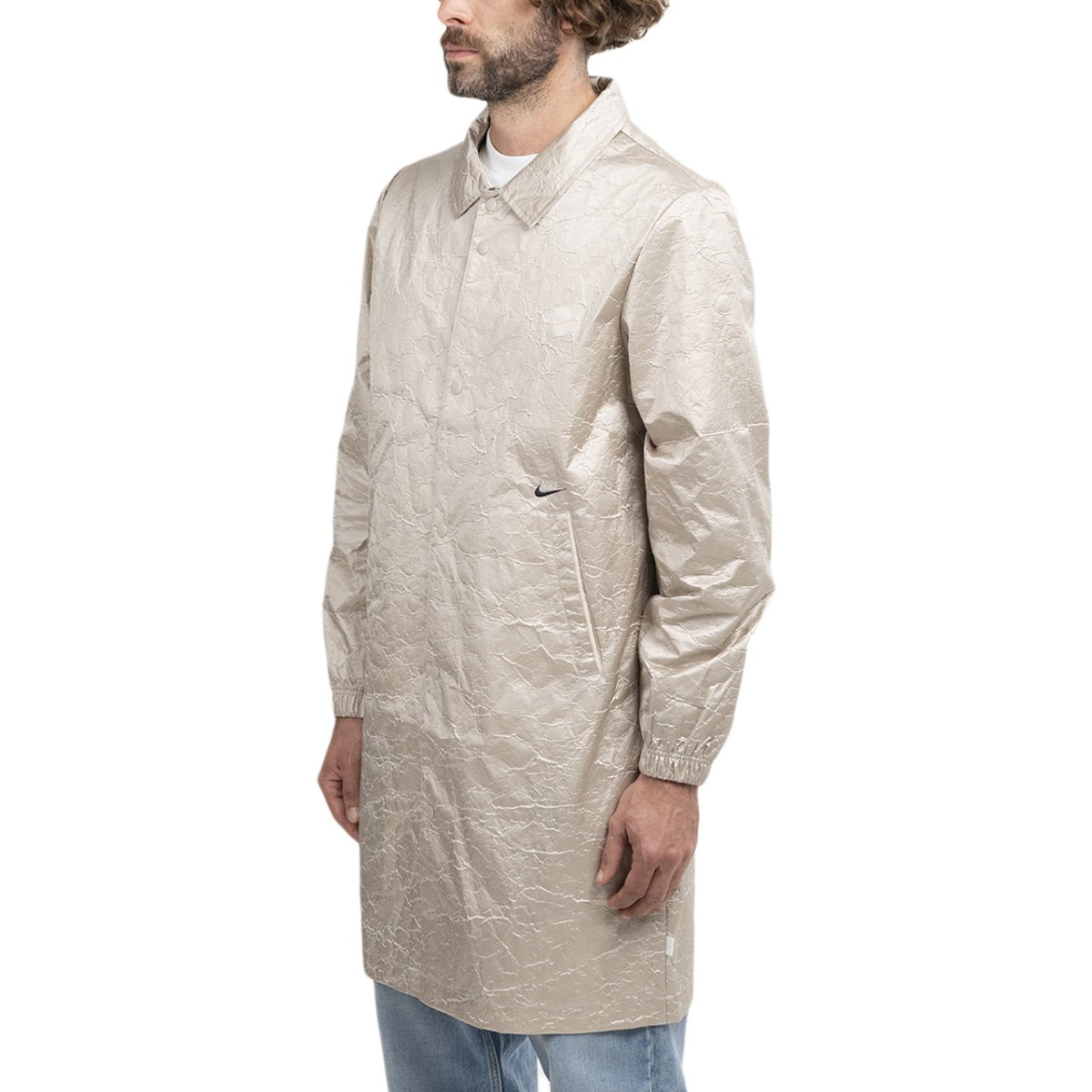 Nike Sportswear Style Essentials Men's Long Coaches Jacket (Beige) - Allike Store