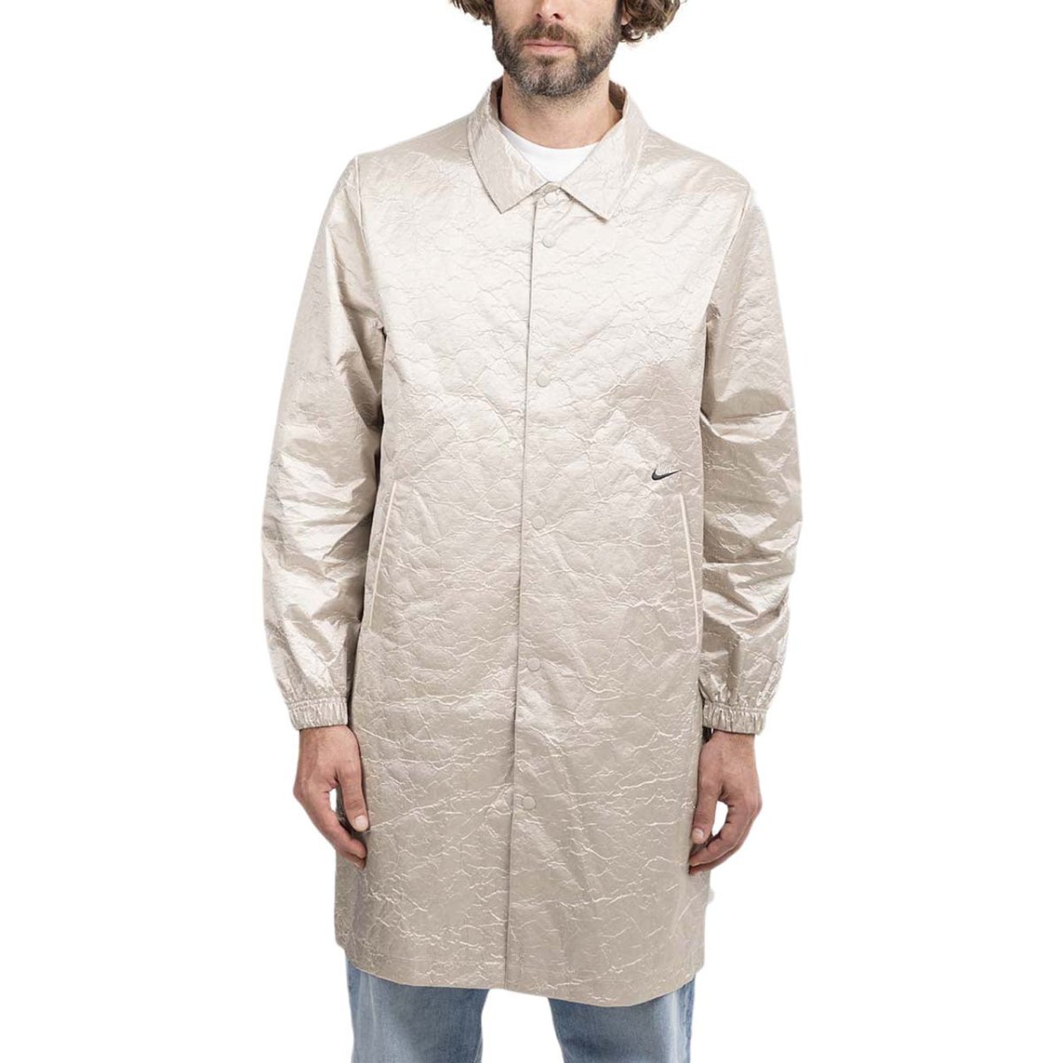 Nike Sportswear Style Essentials Men's Long Coaches Jacket (Beige) - Allike Store