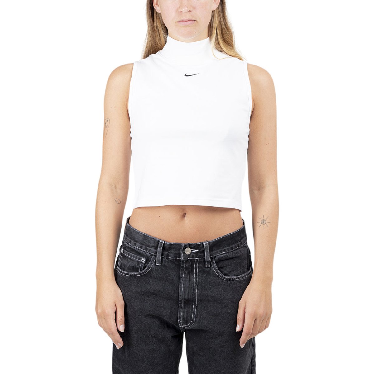 Nike Sportswear WMNS Essentials Mock Top (Weiß / Schwarz) - Allike Store