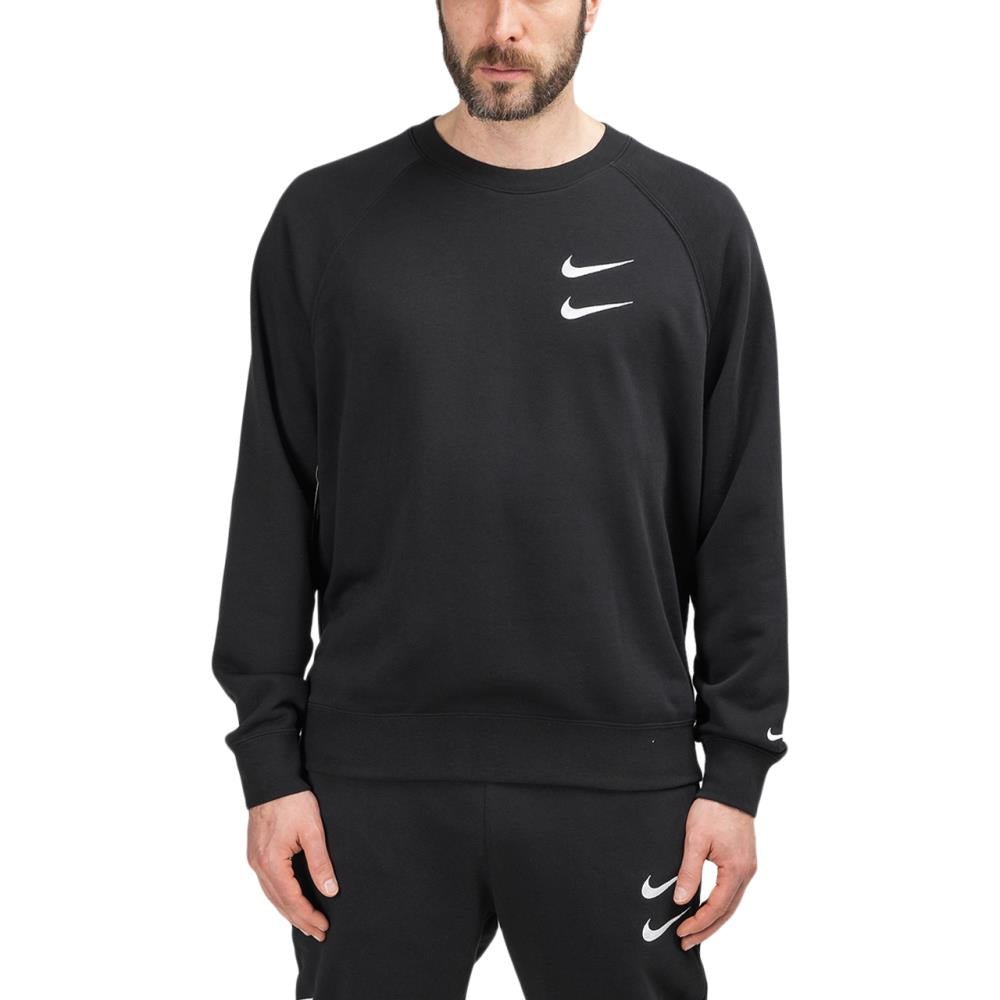 Nike Swoosh French Terry Crewneck (Schwarz) - Allike Store