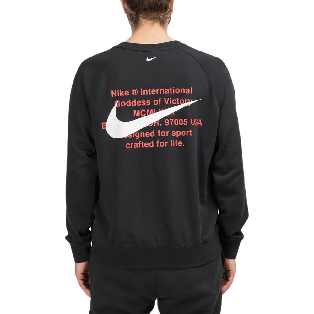 Nike Swoosh French Terry Crewneck (Schwarz) - Allike Store