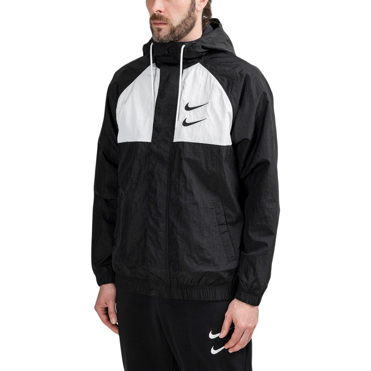 Nike Swoosh HD Woven Jacket (Schwarz / Weiß)  - Allike Store