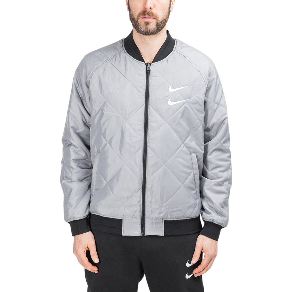 Nike Swoosh Reversible Woven Bomber Jacket (Schwarz)  - Allike Store