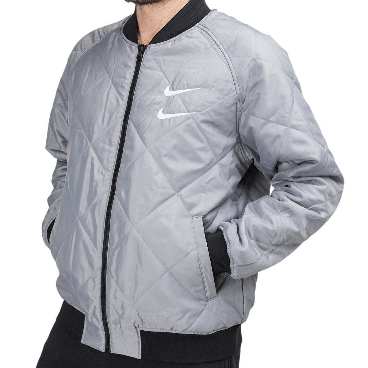Nike Swoosh Reversible Woven Bomber Jacket (Schwarz)  - Allike Store
