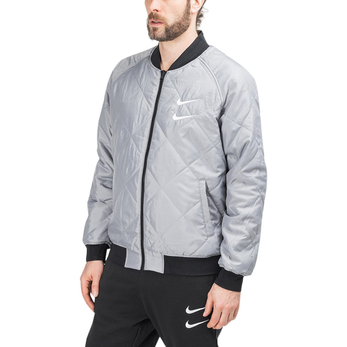 Nike Swoosh Reversible Woven Bomber Jacket (Schwarz)  - Allike Store