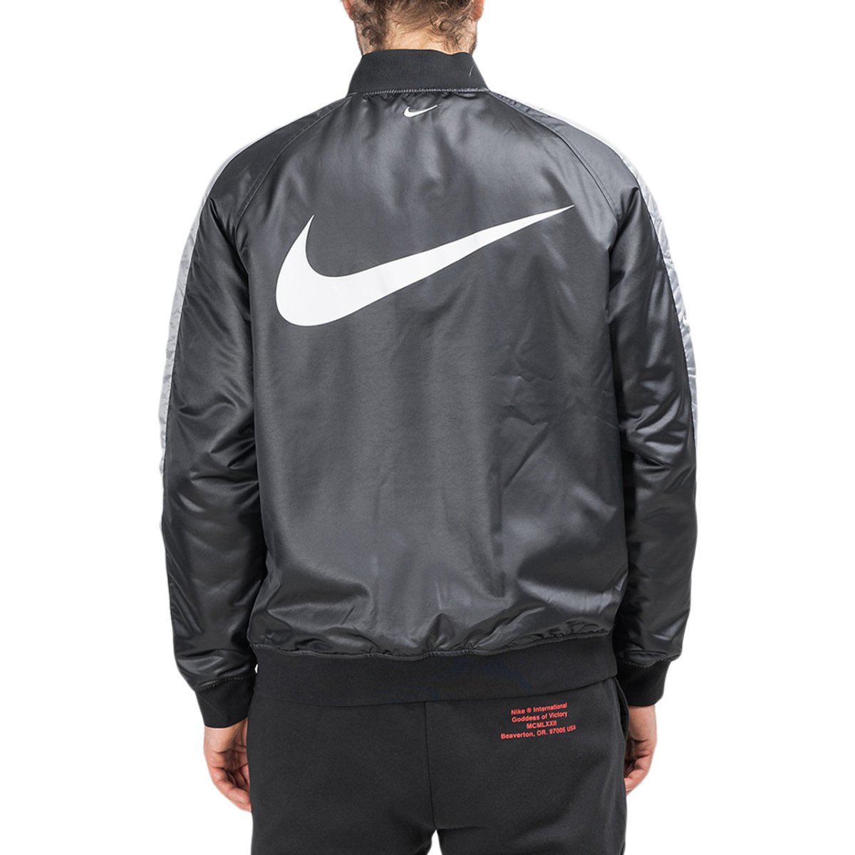 Nike Swoosh Reversible Woven Bomber Jacket (Schwarz)  - Allike Store