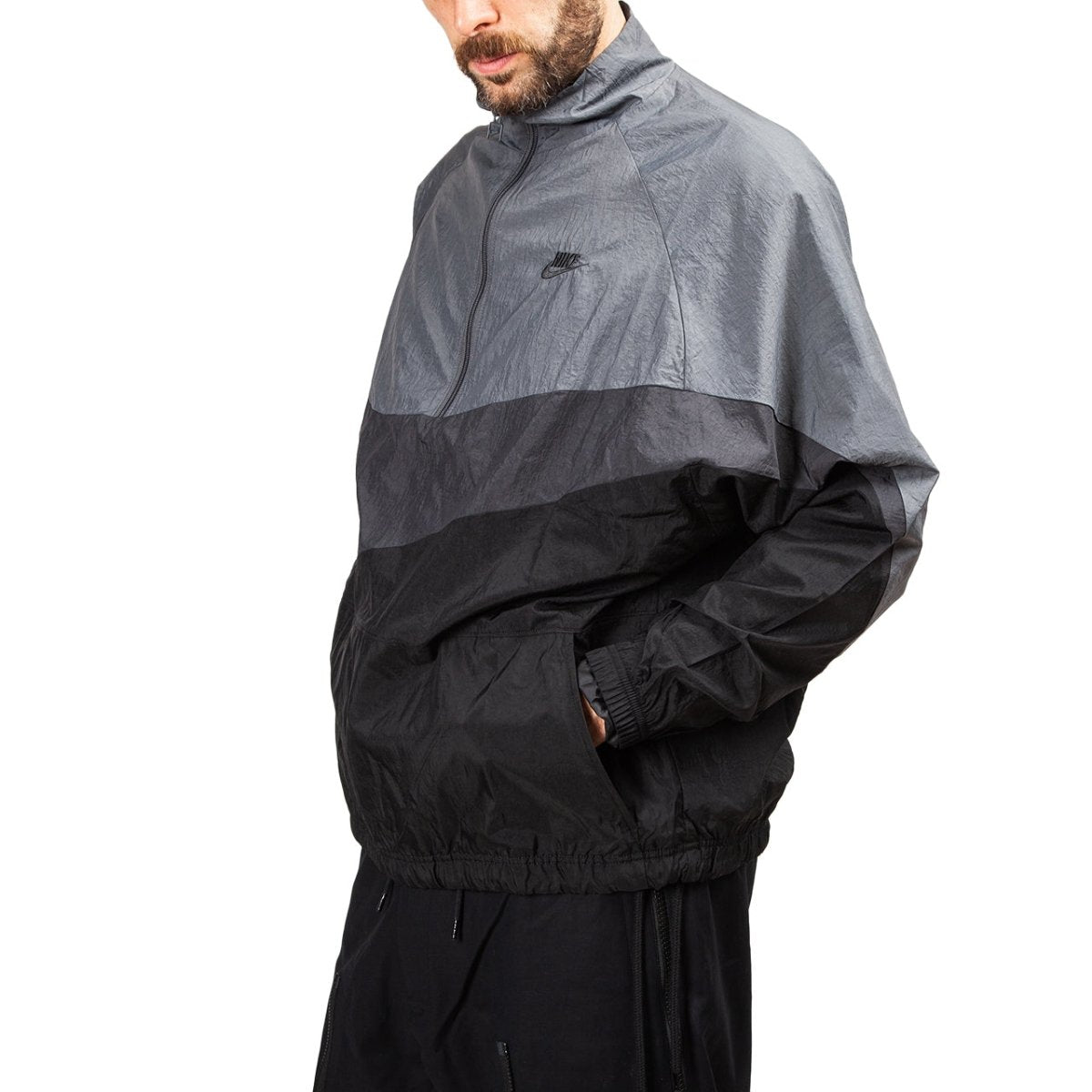 Nike Swoosh Woven Halfzip Jacket (Schwarz / Grau) - Allike Store