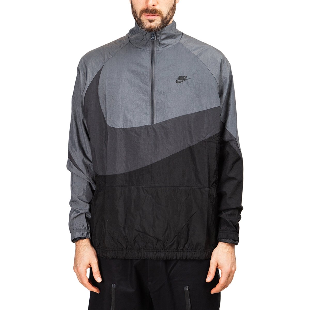 Nike Swoosh Woven Halfzip Jacket (Schwarz / Grau) - Allike Store
