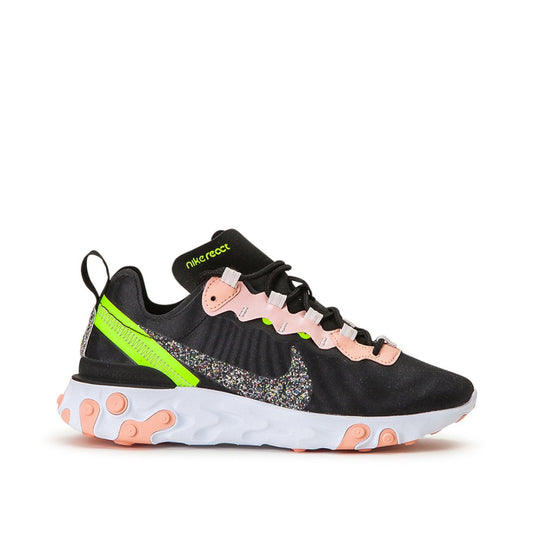 Nike WMNS React Element 55 Premium (Schwarz / Coral / Gelb)  - Allike Store