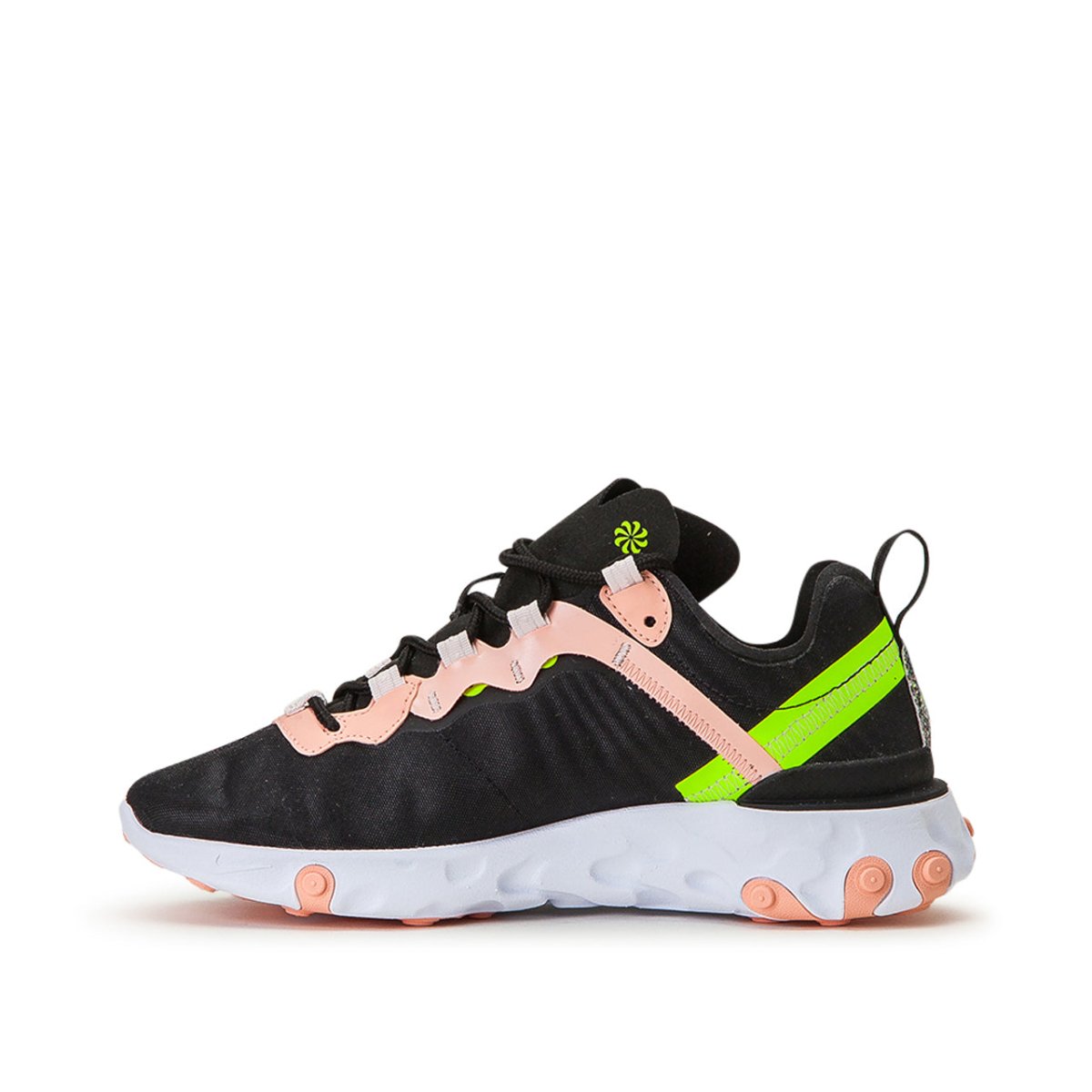 Nike WMNS React Element 55 Premium (Schwarz / Coral / Gelb)  - Allike Store