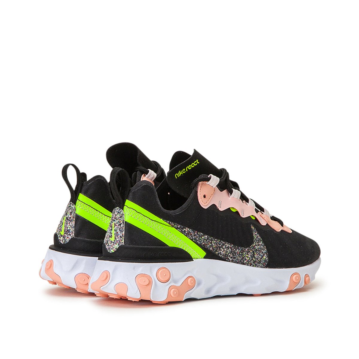 Nike WMNS React Element 55 Premium (Schwarz / Coral / Gelb)  - Allike Store