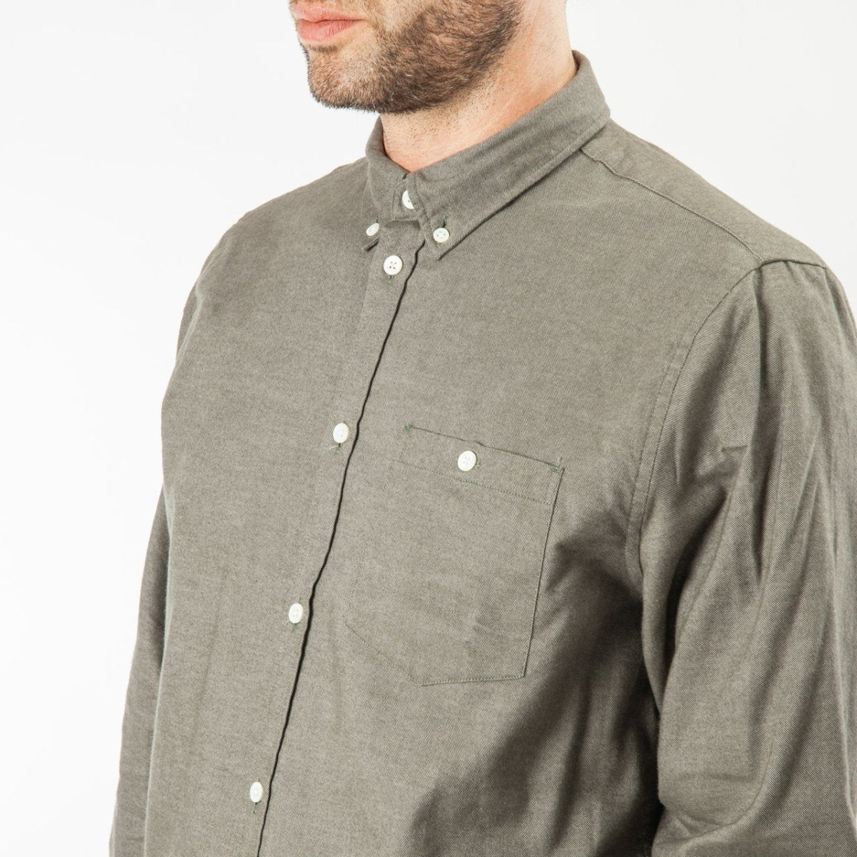Norse Projects Anton Brushed Flannel (Grün) - Allike Store