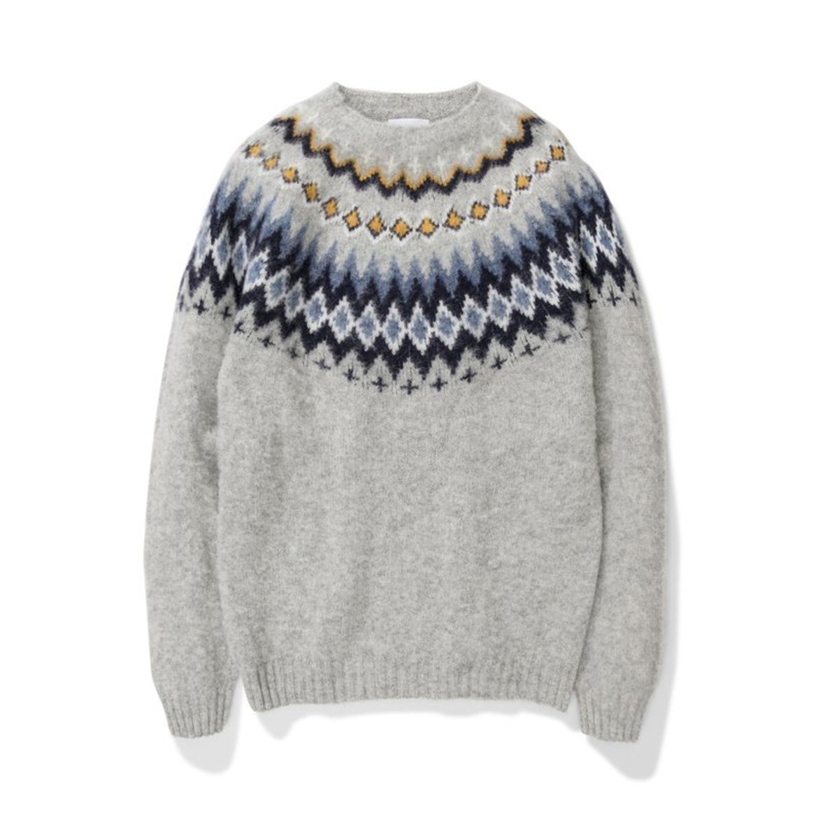 Norse Projects Birnir Fairisle Light Grey Melange N45 0388 1026