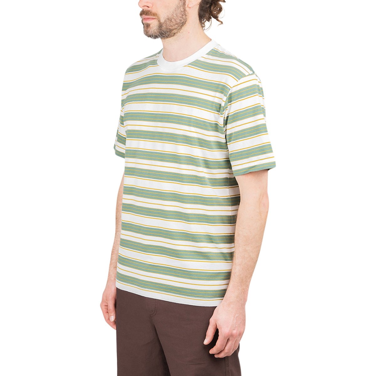 Norse Projects Johannes Multi Stripe T-Shirt (Grün / Weiß) - Allike Store