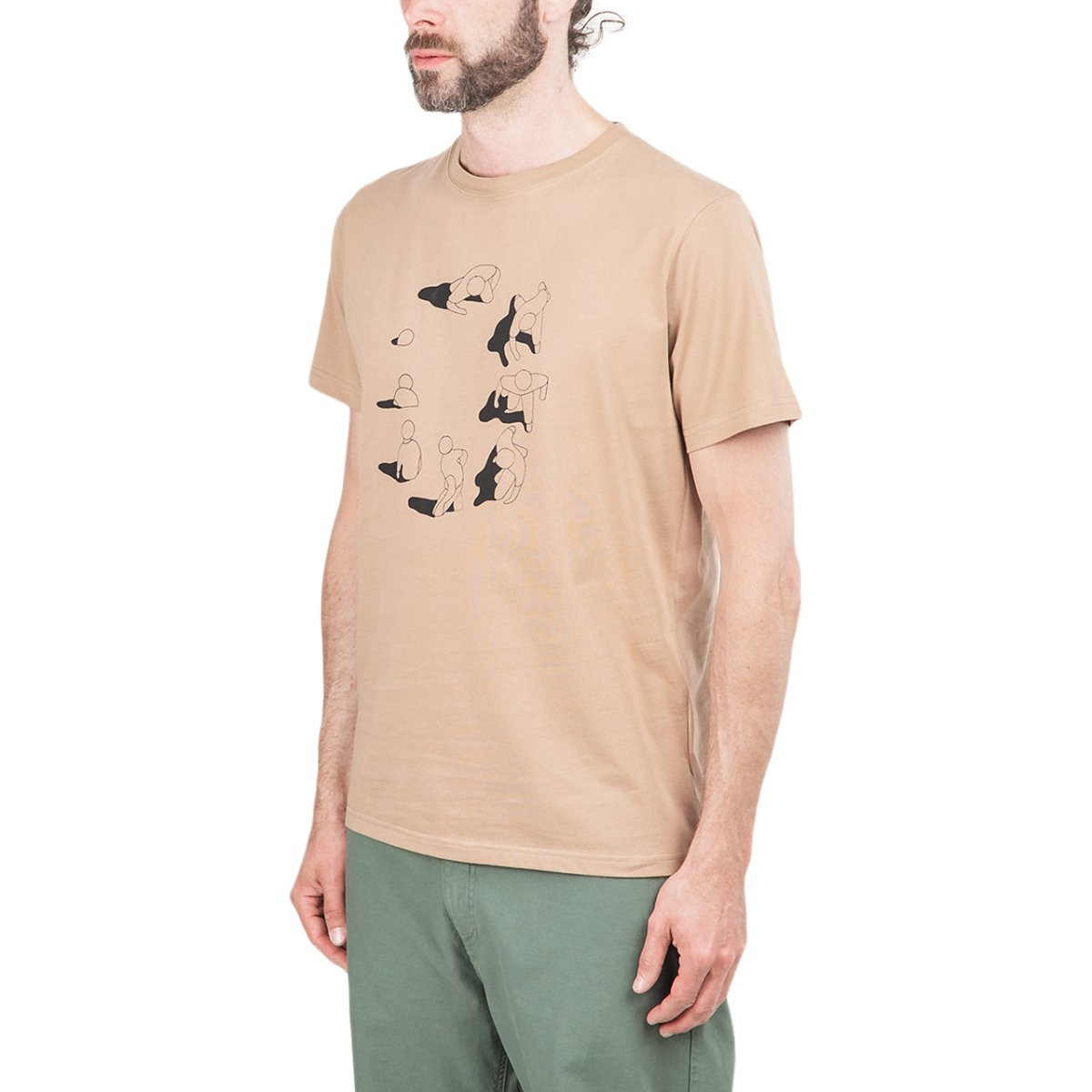 Norse Projects x Geoff McFetridge Niels Circle Logo T-Shirt (Khaki) - Allike Store