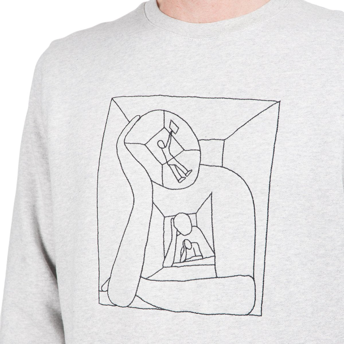 Norse Projects x Geoff McFetridge Vagn Boredom Logo Crewneck (Hellgrau) - Allike Store